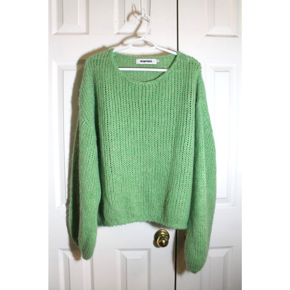 Rumored Sour Apple Milkshake Mohair Blend Sweater sz M - Picture 2 of 5